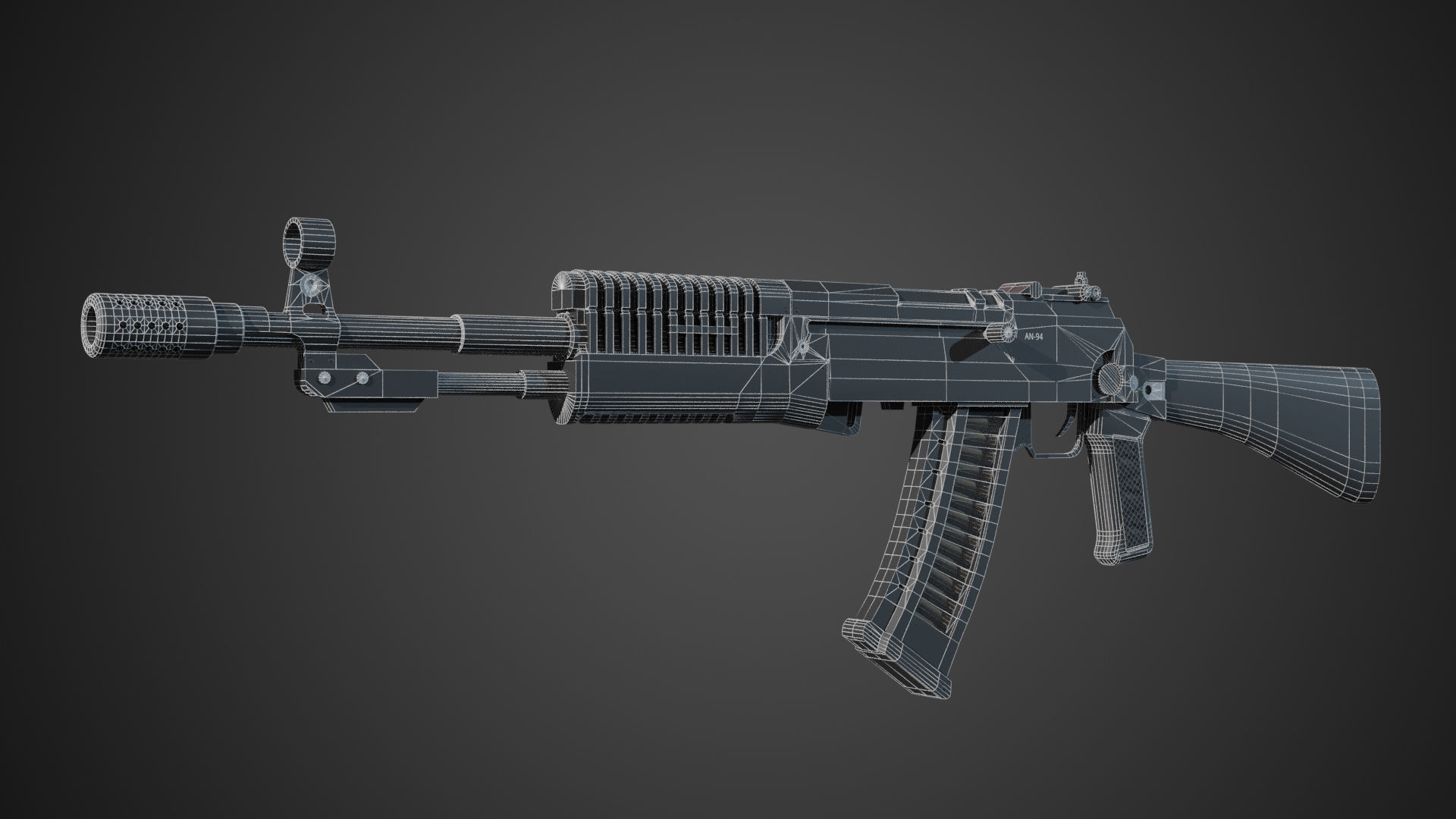 AN-94 Assault Riffle Low-poly 3D model_2