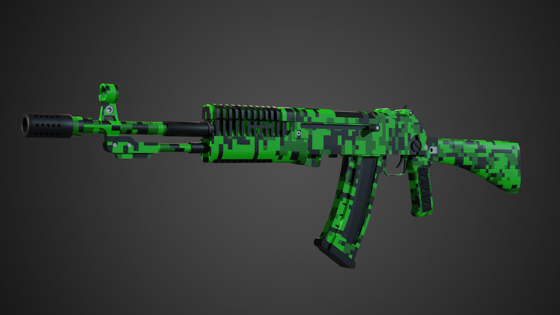 AN-94 Assault Riffle Low-poly 3D model_8