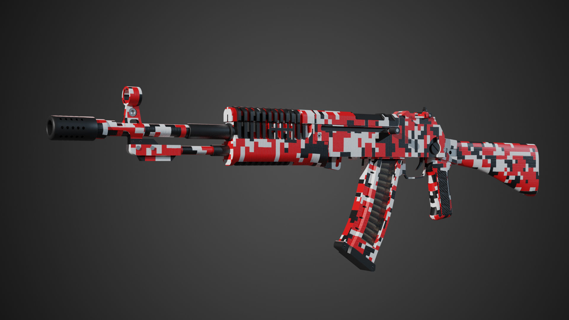 AN-94 Assault Riffle Low-poly 3D model_7