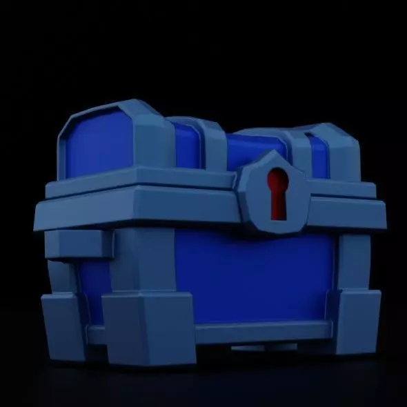 Lowpol Cartoon Chest Low-poly 3D model_0
