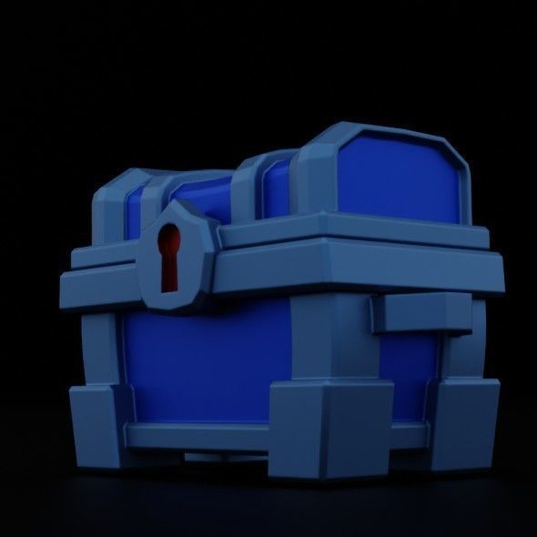 Lowpol Cartoon Chest Low-poly 3D model_2