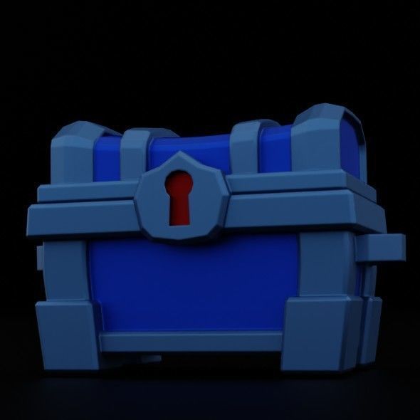 Lowpol Cartoon Chest Low-poly 3D model_3