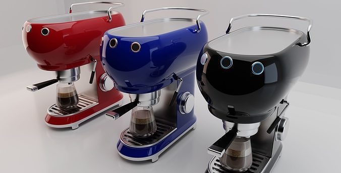 coffee maker machine made in blender  ready for customization 3D model