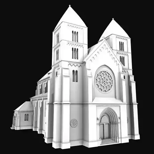Neo-Romanesque Church 3D model