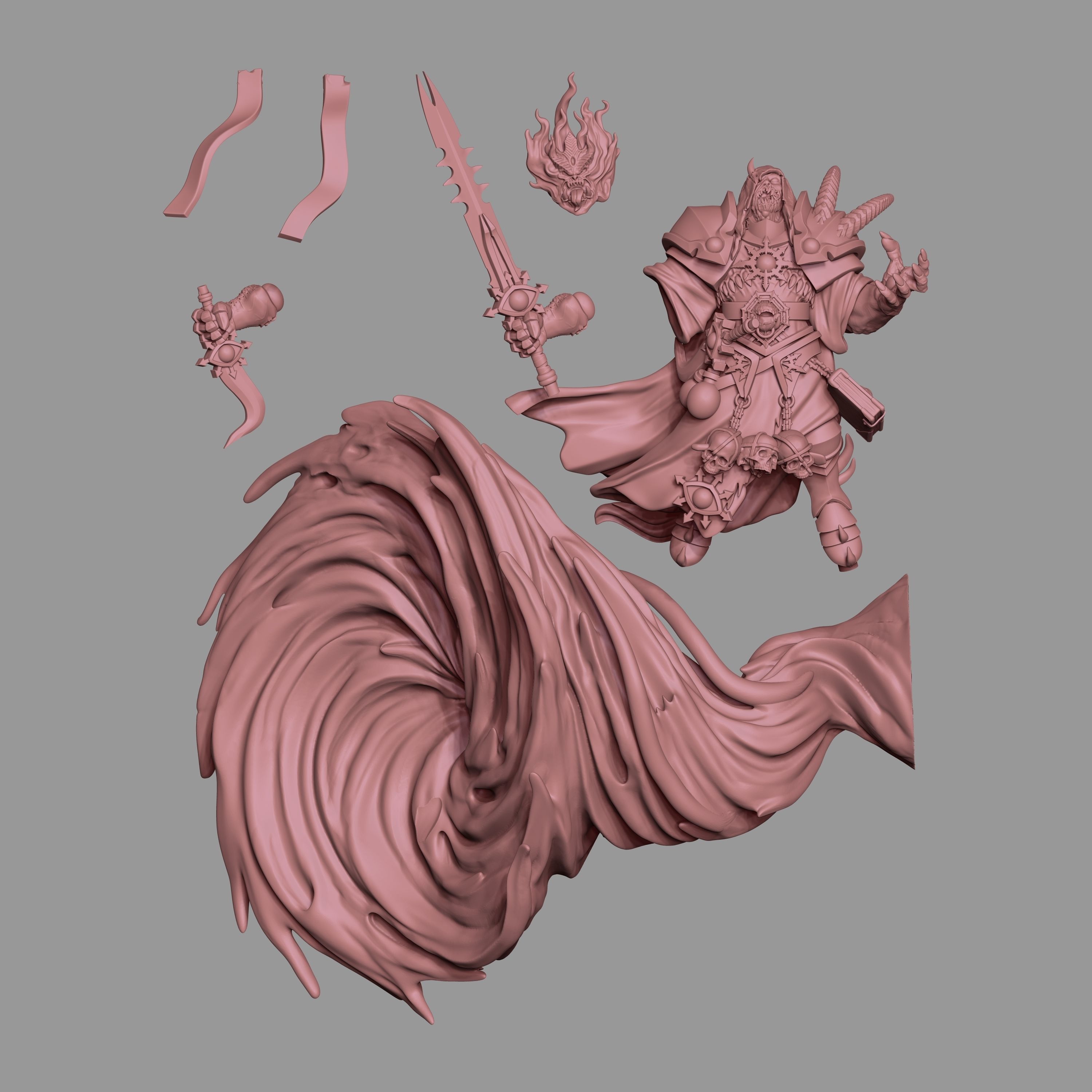 Asmoth statue 3D print model_9