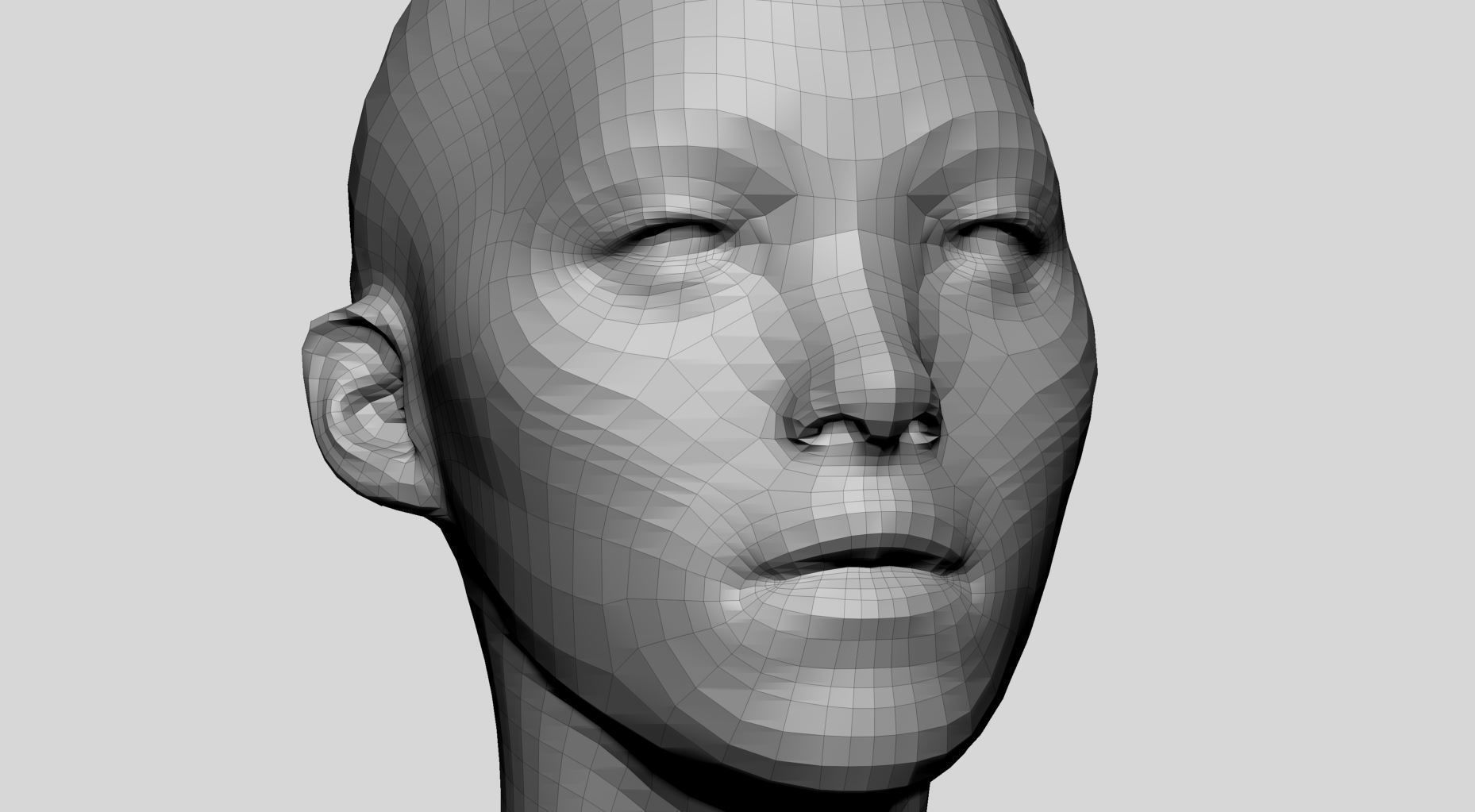 Base Head Topology 3D model_1