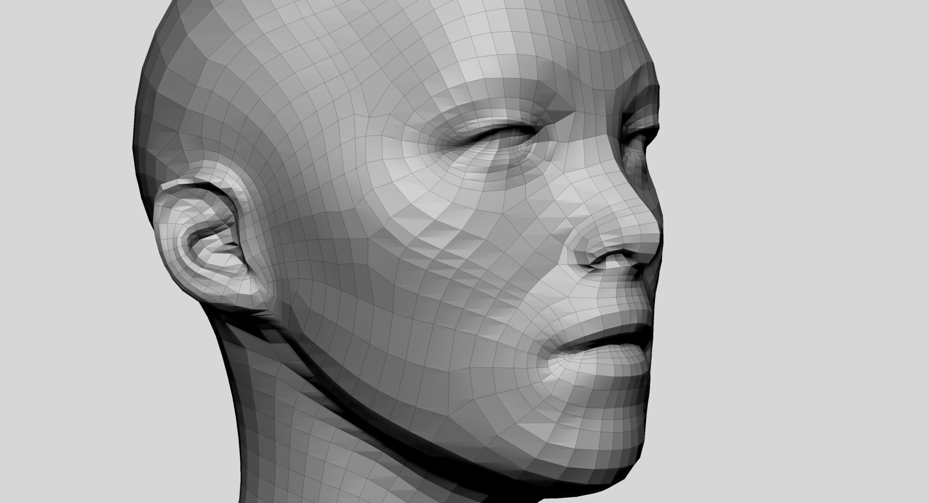 Base Head Topology 3D model_2