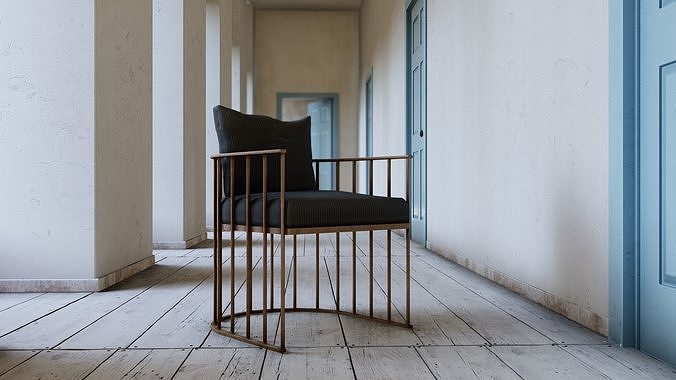 Outdoor Wooden Chair 3D model