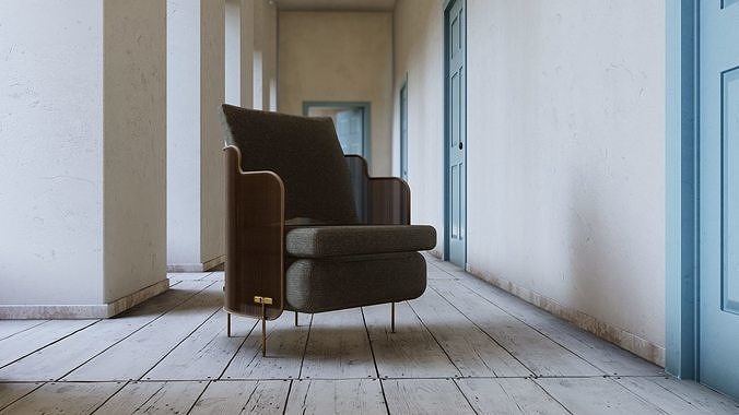 Wicker single sofa 3D model