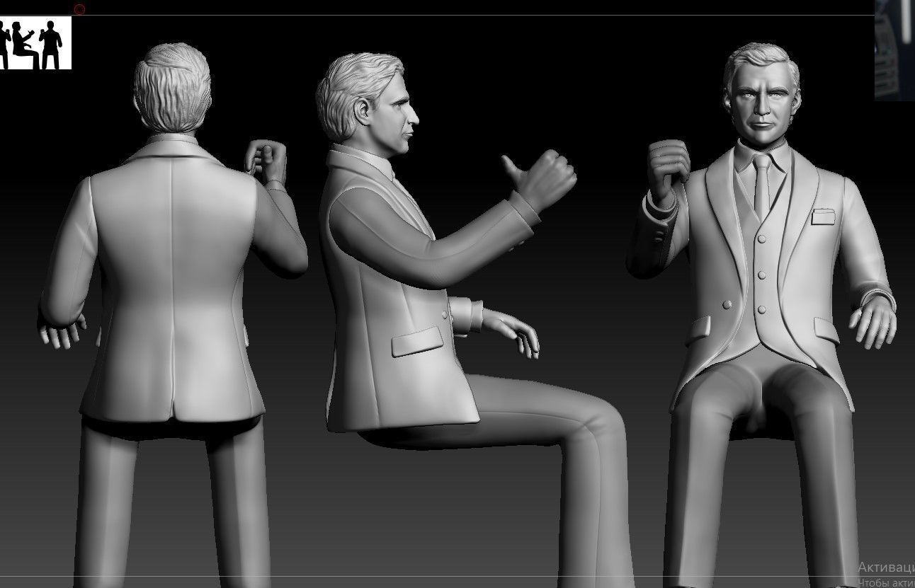 Time Machine actor Rod Taylor as George figurine 3D print model_5