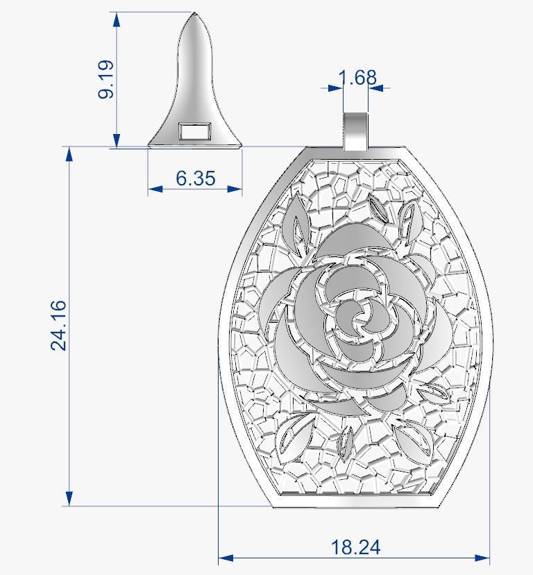 Jewelry set gold bracelet with intricate design 3D print model_17