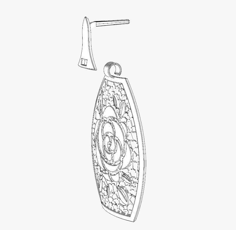 Jewelry set gold bracelet with intricate design 3D print model_16