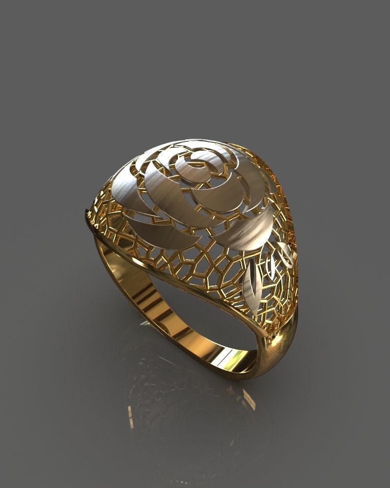 Jewelry set gold bracelet with intricate design 3D print model_24