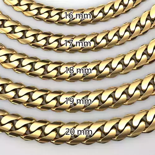 5 SIZE MIAMI CUBAN LINK PONG SET FOR BRACELET OR NECKLACE 3D Model Collection