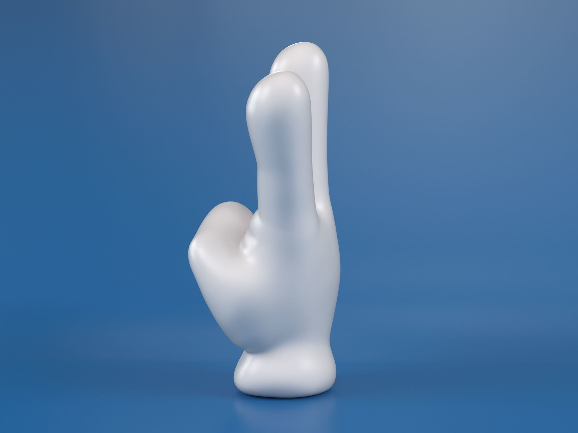 Cartoon hand 5 fingers Four 3D print model_3