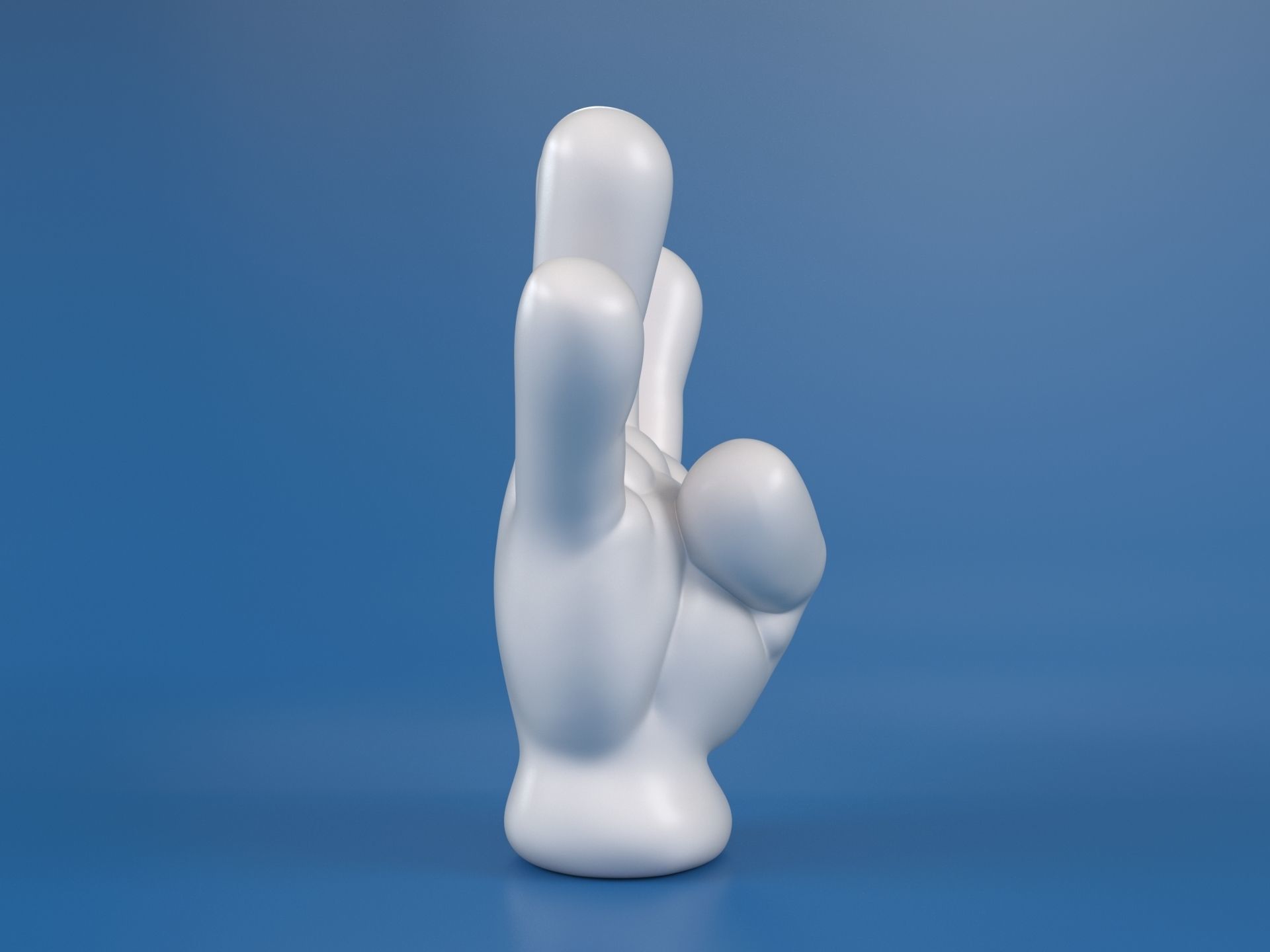 Cartoon hand 5 fingers Four 3D print model_7