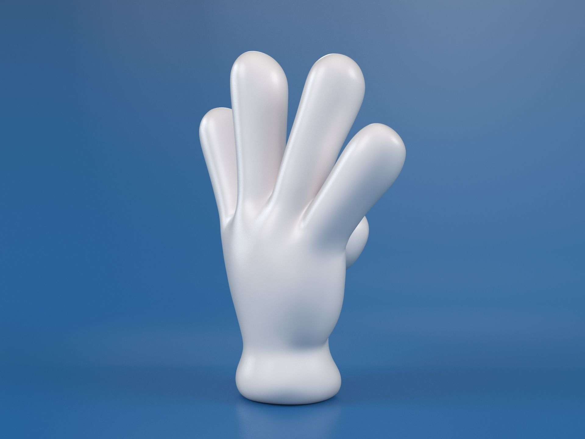 Cartoon hand 5 fingers Four 3D print model_6