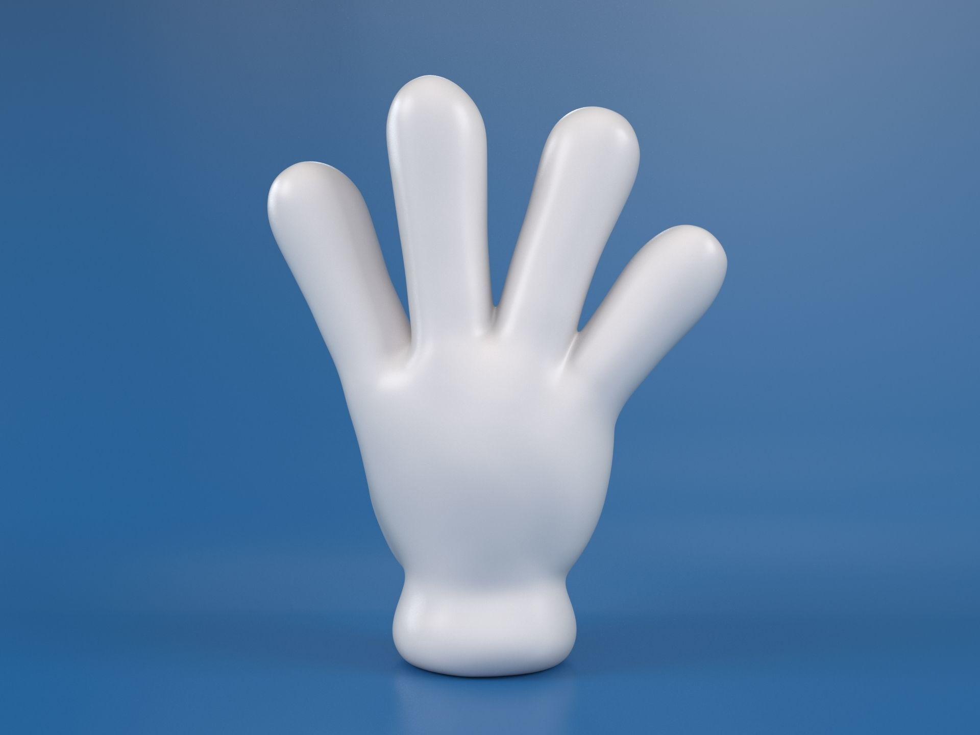 Cartoon hand 5 fingers Four 3D print model_5