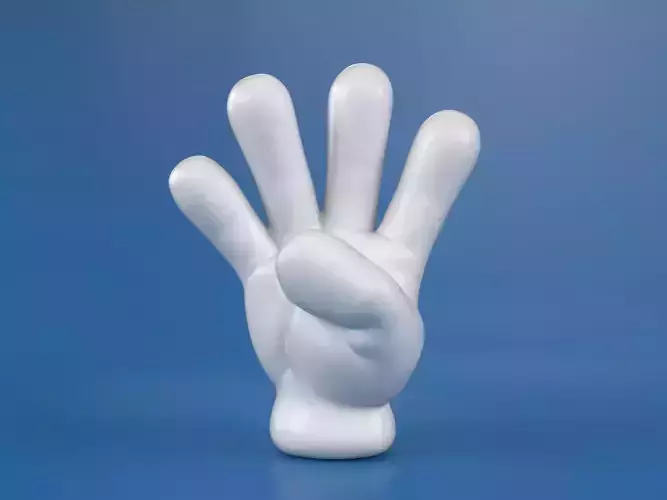 Cartoon hand 5 fingers Four