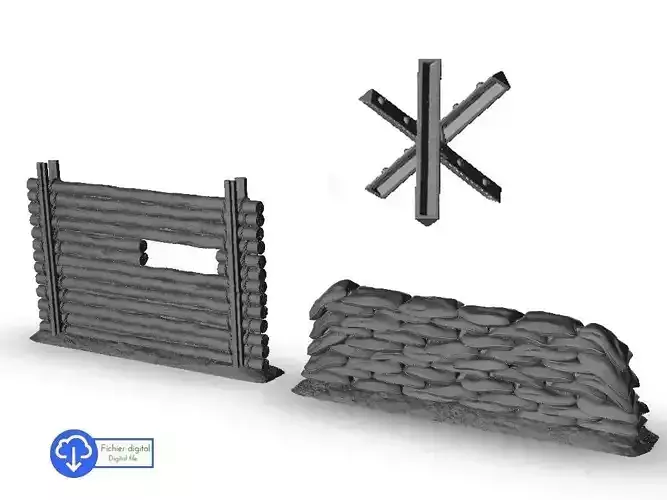 Barricades - Warhammer Bolt Action Flames of War 3D print model 3D print model