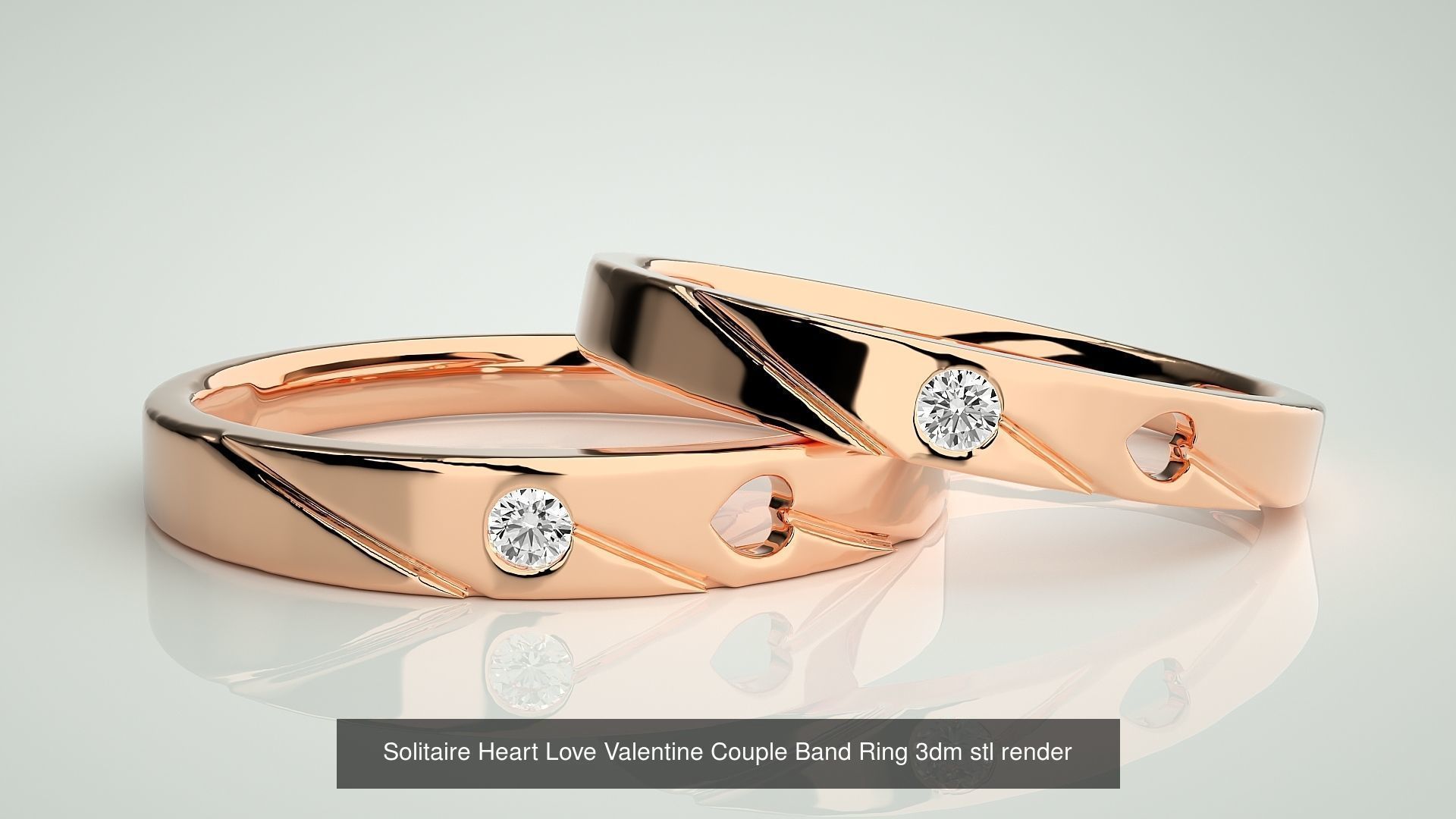 300 Solitaire Ring Couple Band Ring 3dm stl render detail Part-2 3D Model Collection_112