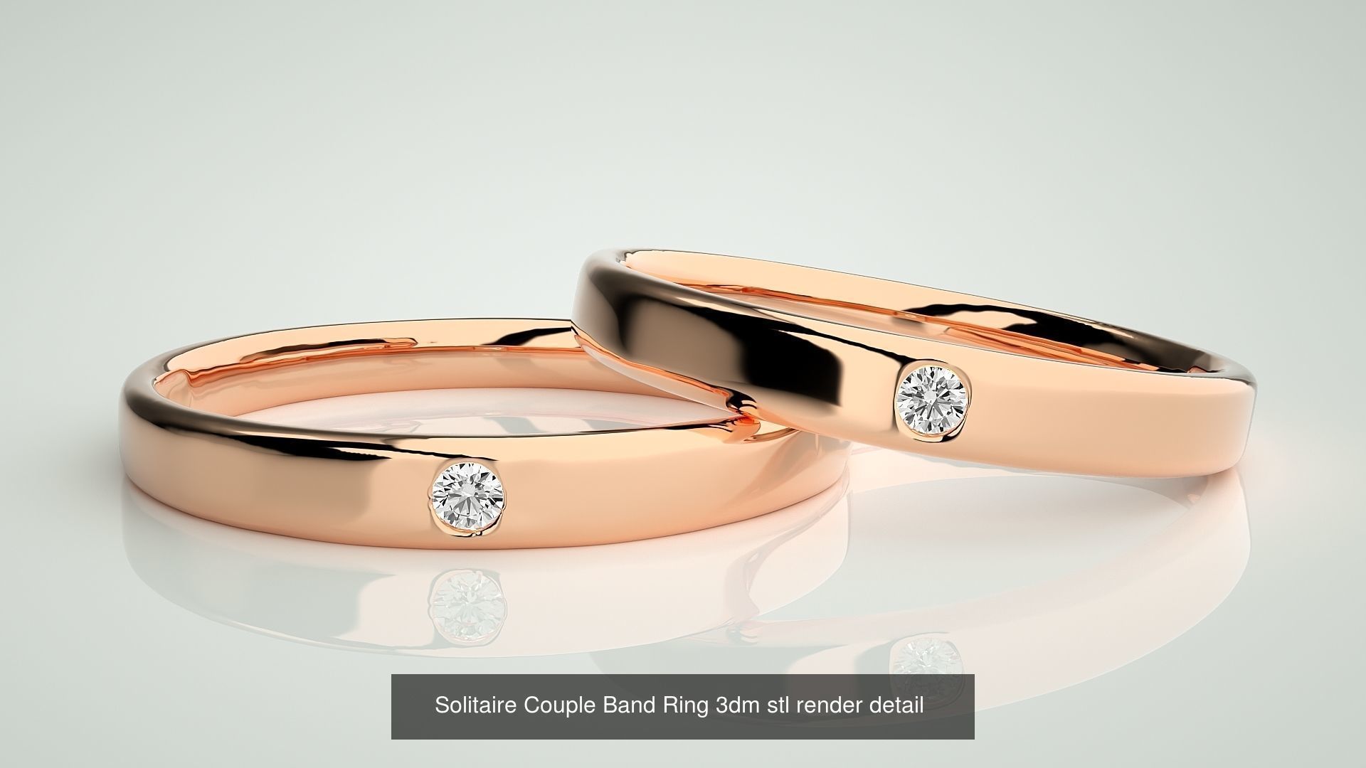 300 Solitaire Ring Couple Band Ring 3dm stl render detail Part-2 3D Model Collection_160