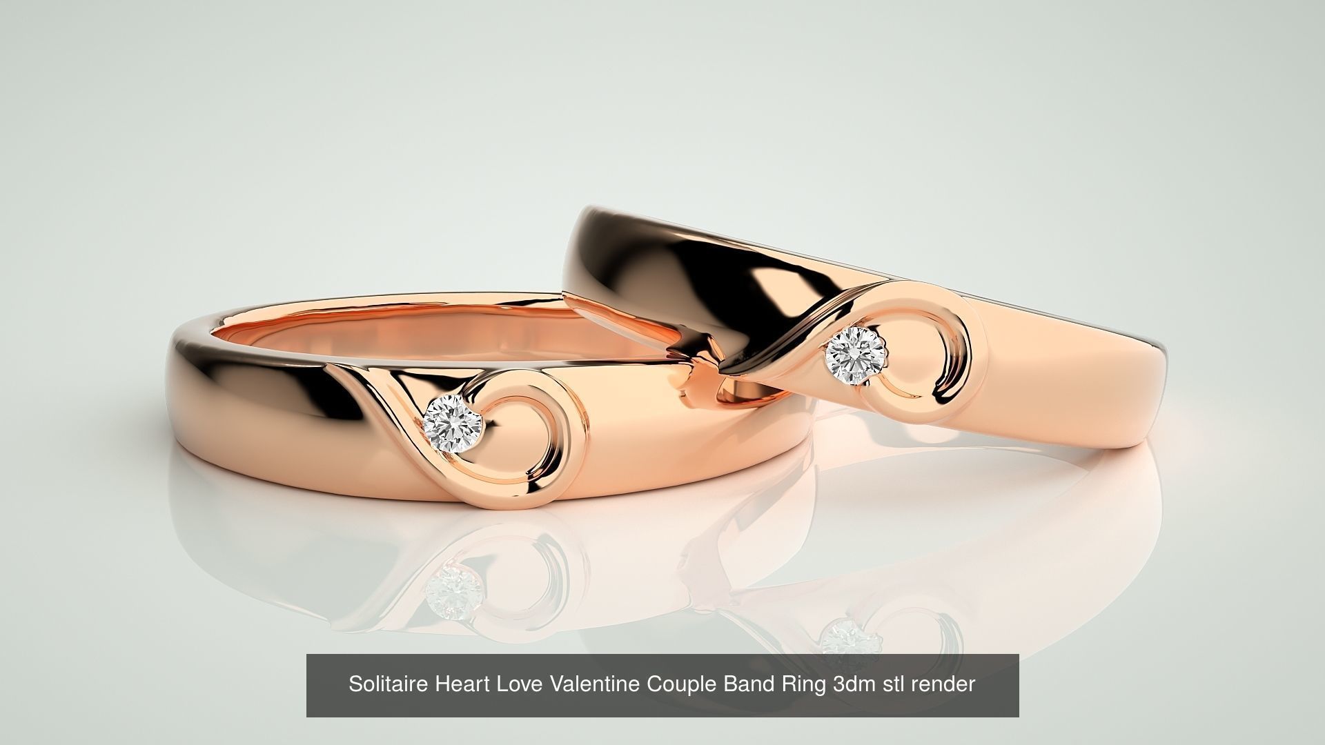 300 Solitaire Ring Couple Band Ring 3dm stl render detail Part-2 3D Model Collection_181