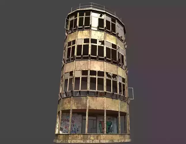 Abandoned  Front Facade Of Office