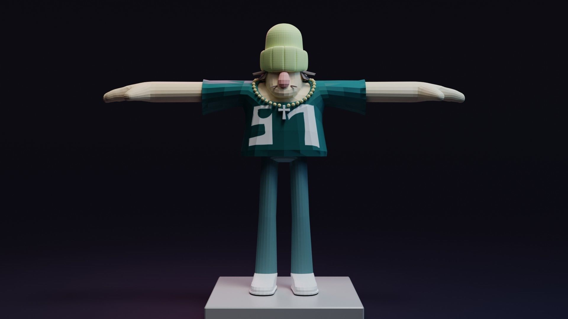 Rigged Low Poly 3D Character Free low-poly 3D model_1