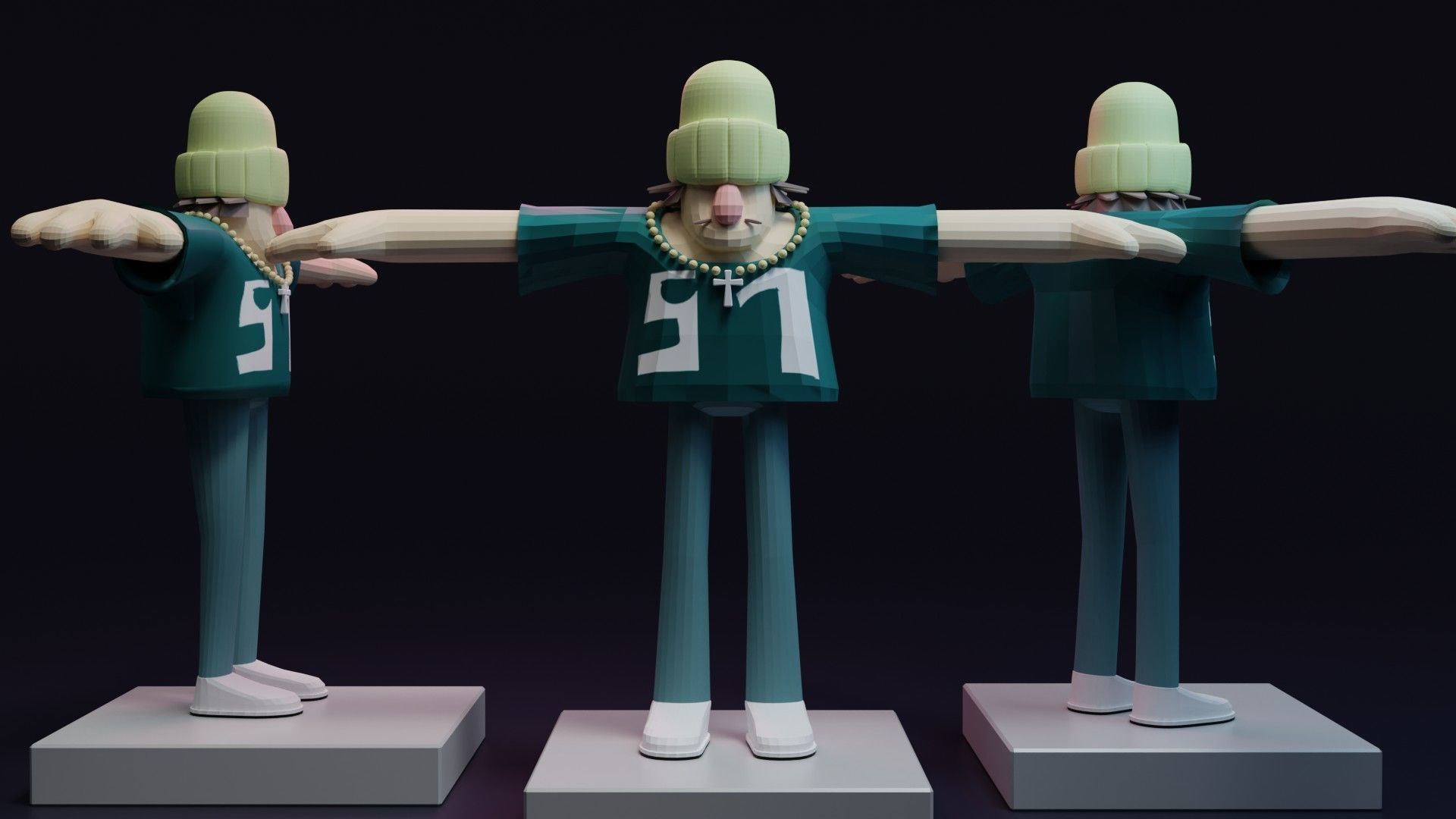 Rigged Low Poly 3D Character Free low-poly 3D model_2