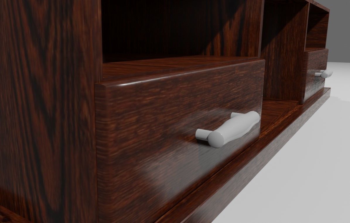 Rack for TV - Living Room - Sala de Estar Low-poly 3D model_14