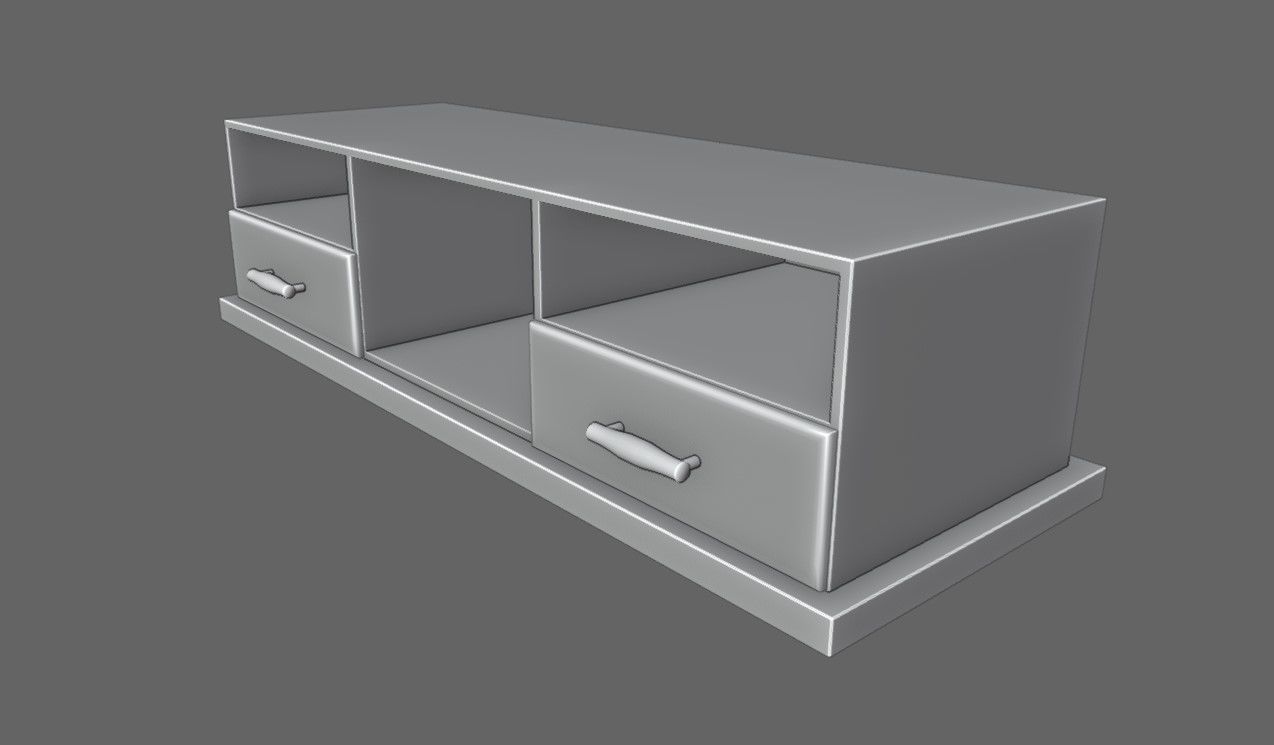 Rack for TV - Living Room - Sala de Estar Low-poly 3D model_17