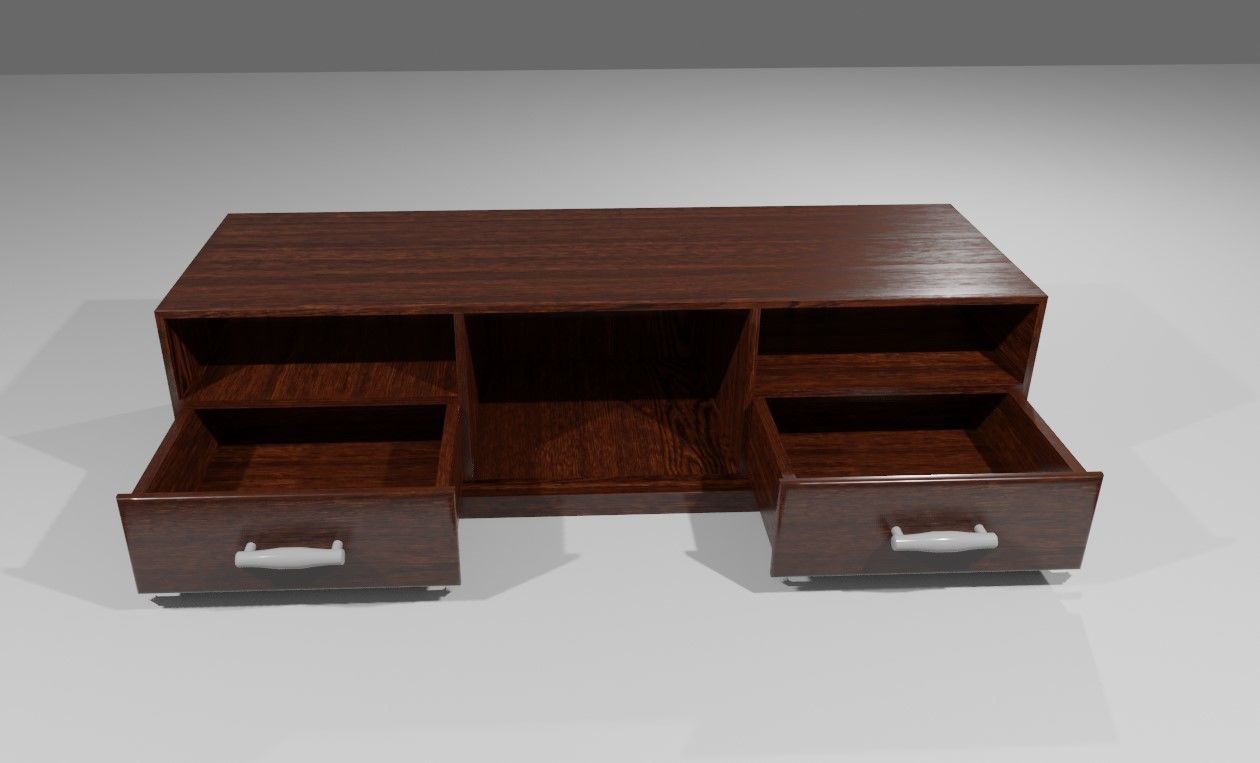Rack for TV - Living Room - Sala de Estar Low-poly 3D model_2