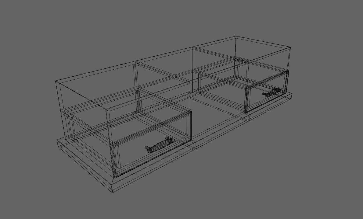 Rack for TV - Living Room - Sala de Estar Low-poly 3D model_21