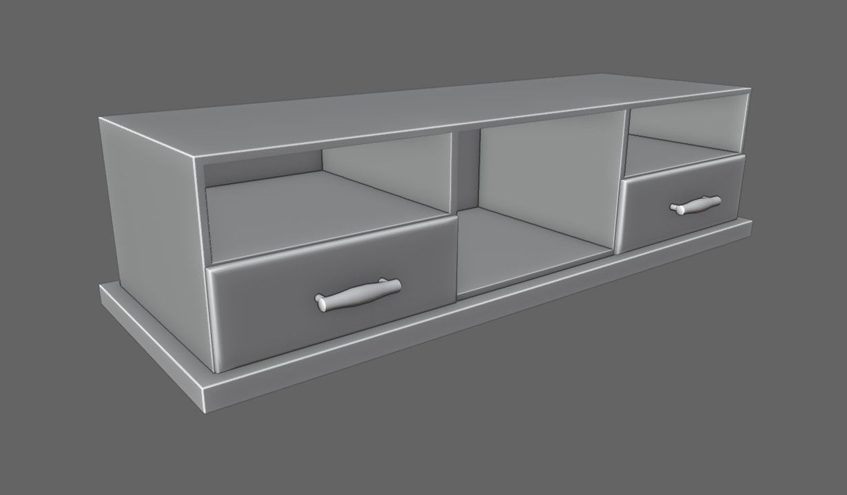 Rack for TV - Living Room - Sala de Estar Low-poly 3D model_16