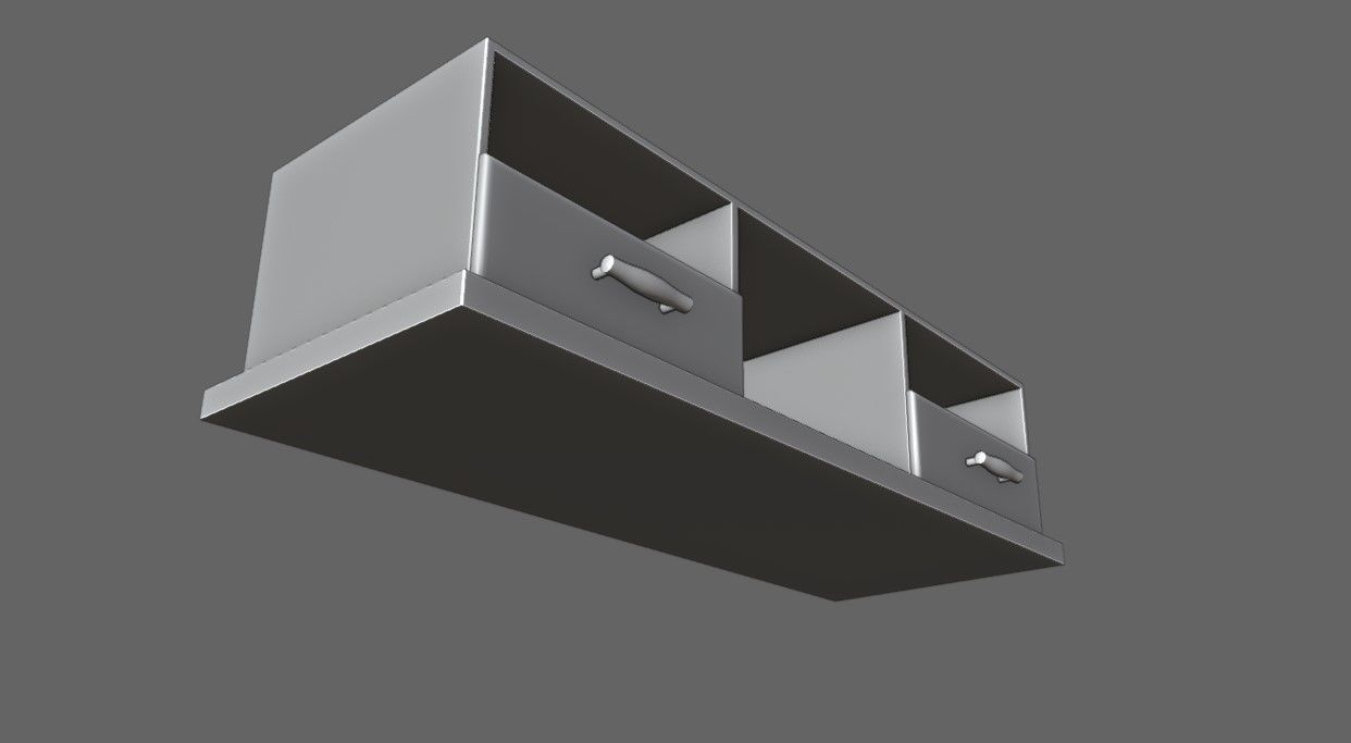 Rack for TV - Living Room - Sala de Estar Low-poly 3D model_19