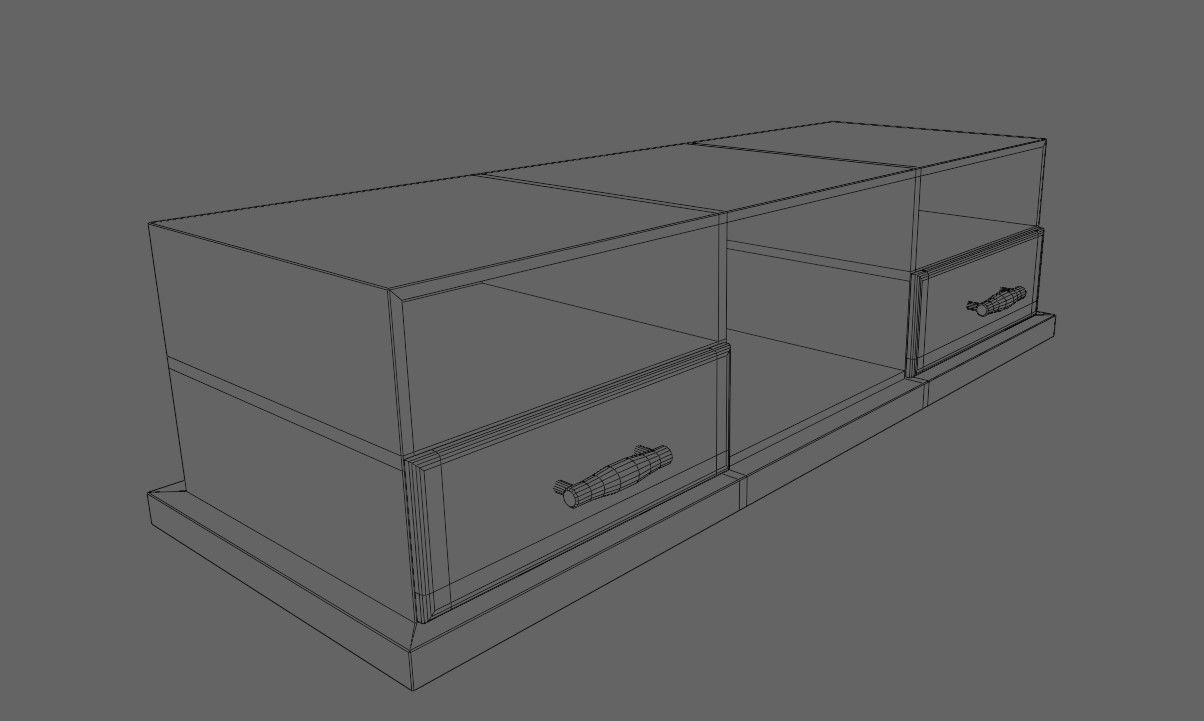 Rack for TV - Living Room - Sala de Estar Low-poly 3D model_20