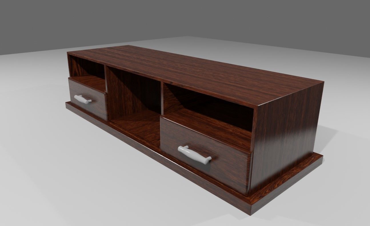 Rack for TV - Living Room - Sala de Estar Low-poly 3D model_4