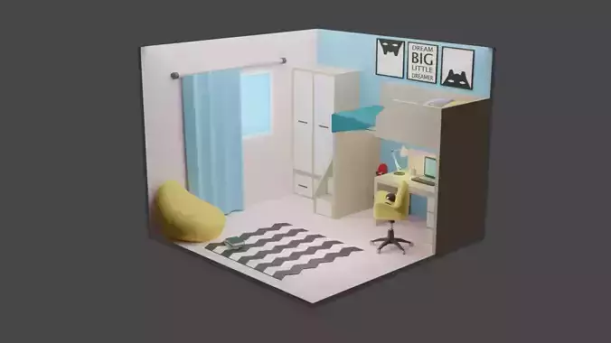 Child Room 13 Low-poly 3D model