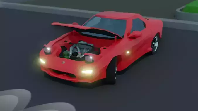 Mazda RX - 7 jdm Low Poly Drift JDM Car Stock Low-poly 3D model