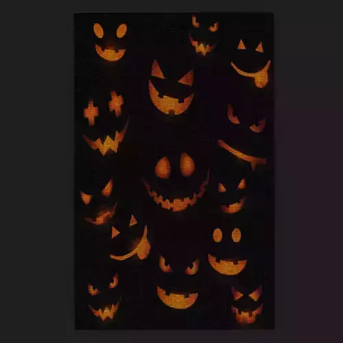 Halloween Jack-O-Lantern Tapestry  Low-poly 3D model