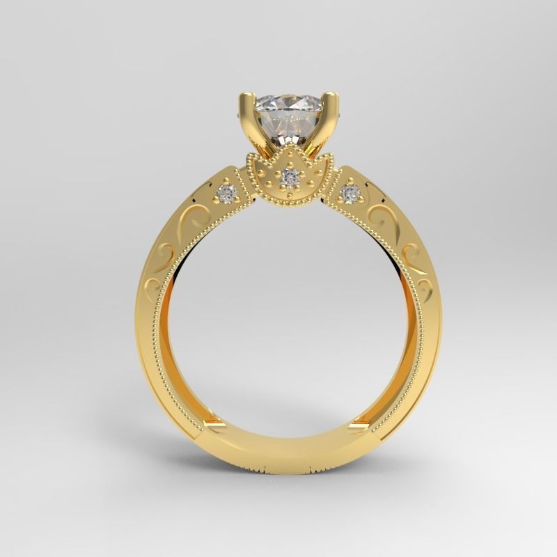 Fashion Ring with diamond ring 3D print model 3D print model_2