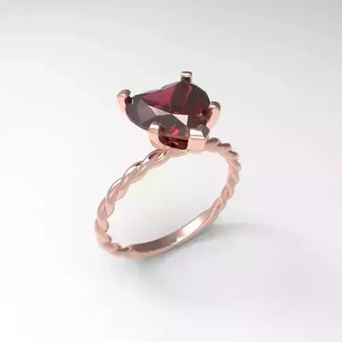 Fashion Heart Ring 3d Model