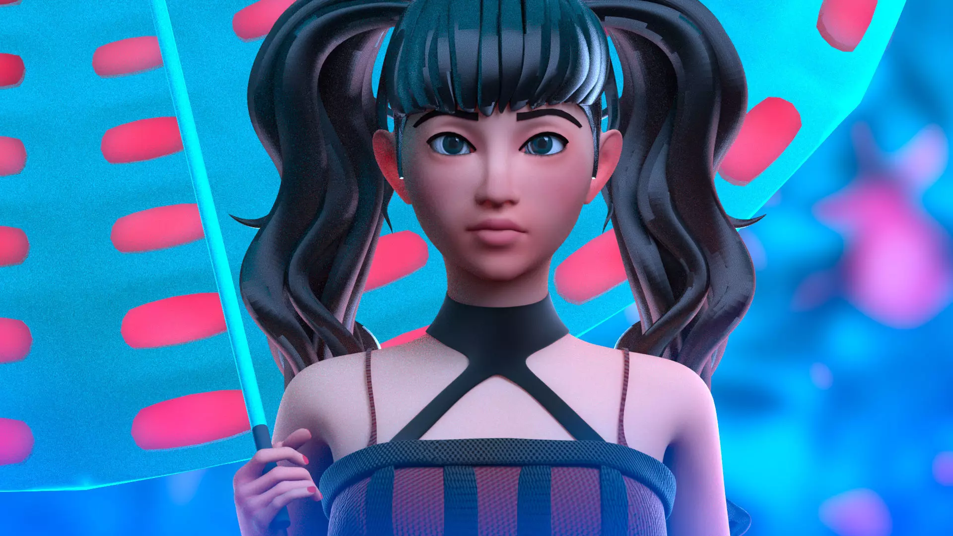 Riya Maya character rig By Arafat hasan Free 3D model_0