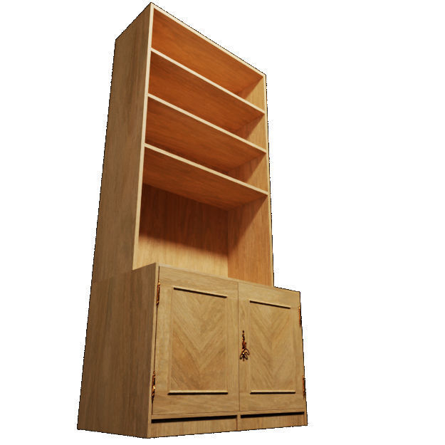 Bookshelf bookcase with doors and drawers 3D model_11