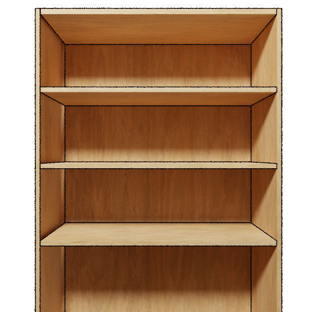 Bookshelf bookcase with doors and drawers 3D model_10