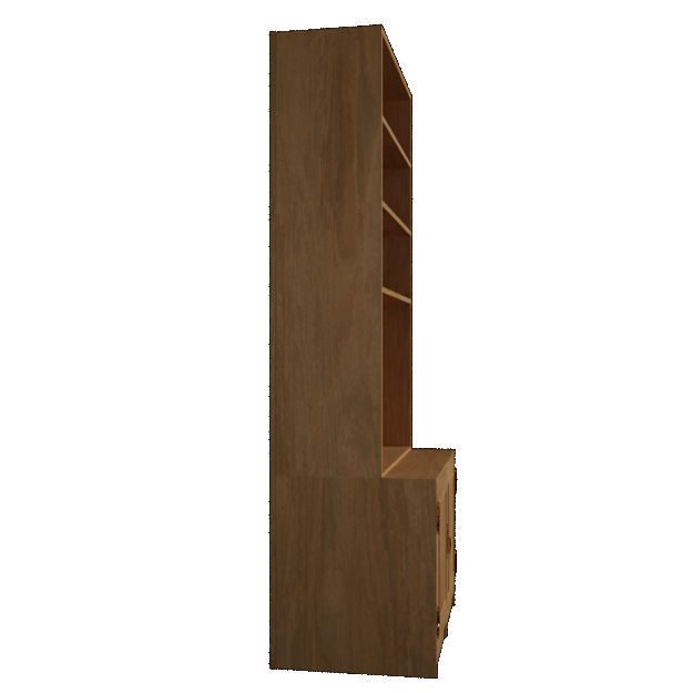 Bookshelf bookcase with doors and drawers 3D model_5