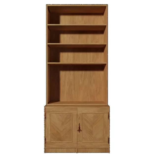 Bookshelf bookcase with doors and drawers 3D model_0