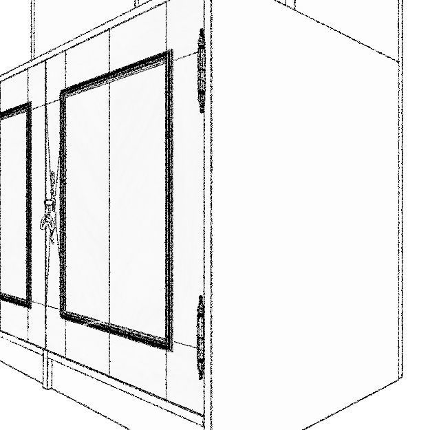 Bookshelf bookcase with doors and drawers 3D model_17