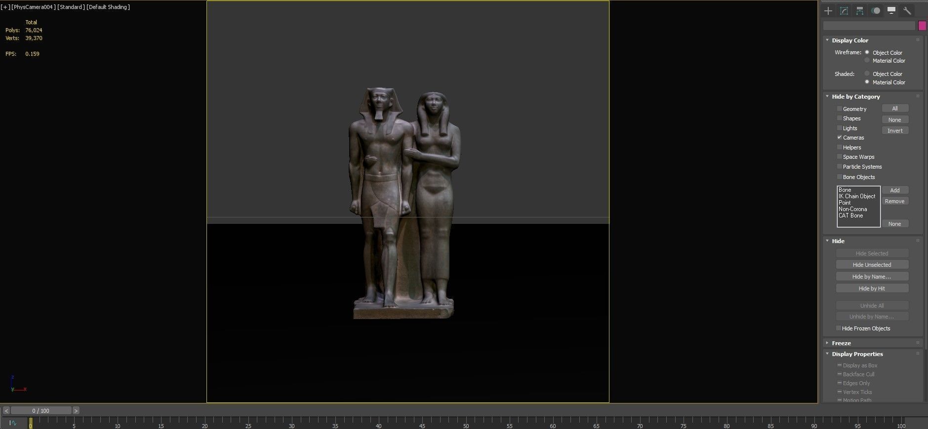 Greywacke statue of Menkaura and Queen Khamerernebty II 3D model_5